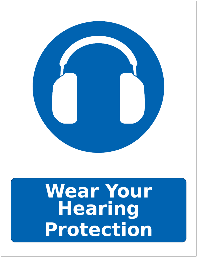 Wear Your Hearing Protection mandatory hearing protection safety sticker