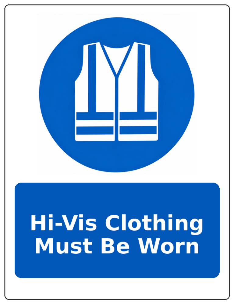Hi-Vis Clothing Must Be Worn portrait high visibility clothing mandatory sticker