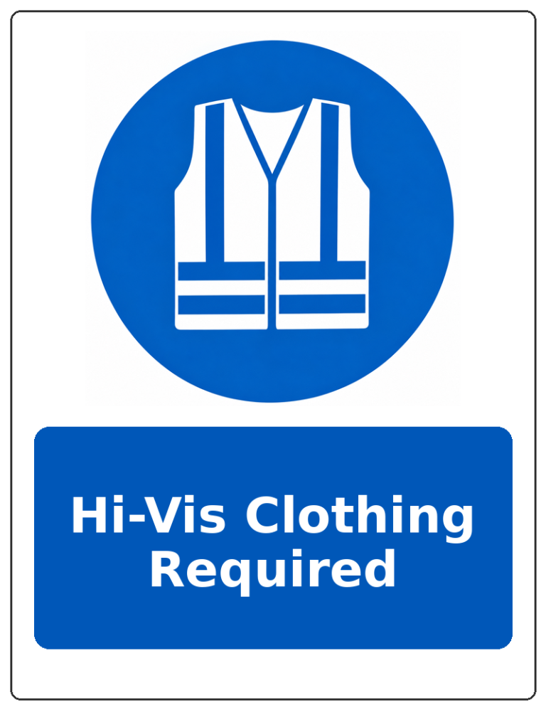 Hi-Vis Clothing Required portrait high visibility clothing mandatory sticker