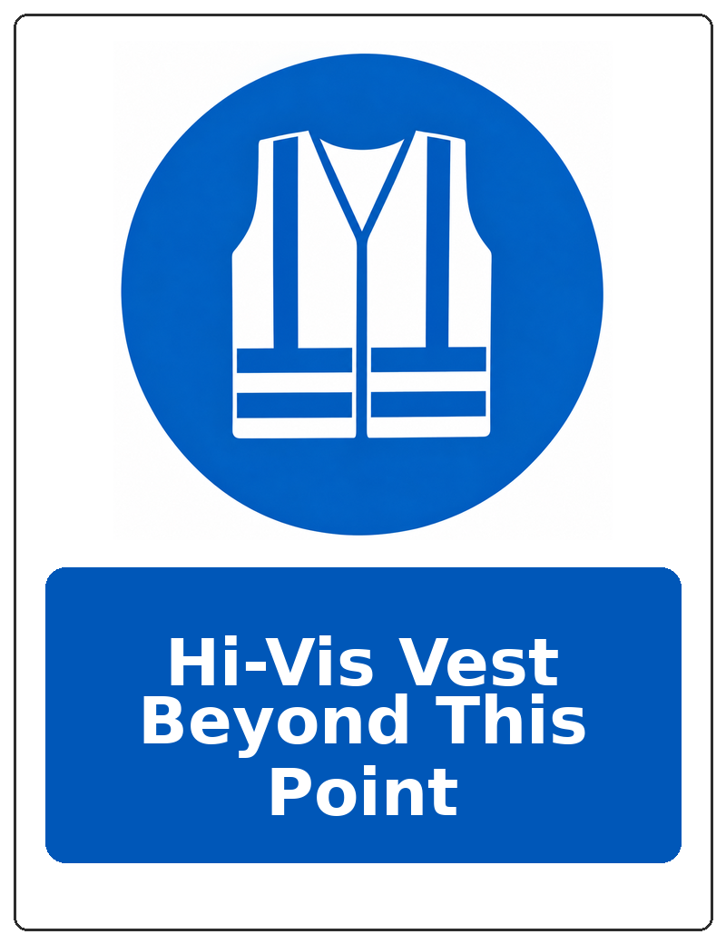 Hi-Vis Vest Beyond This Point portrait high visibility clothing mandatory sticker