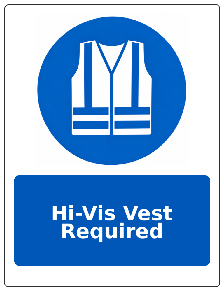 Hi-Vis Vest Required portrait high visibility clothing mandatory sticker