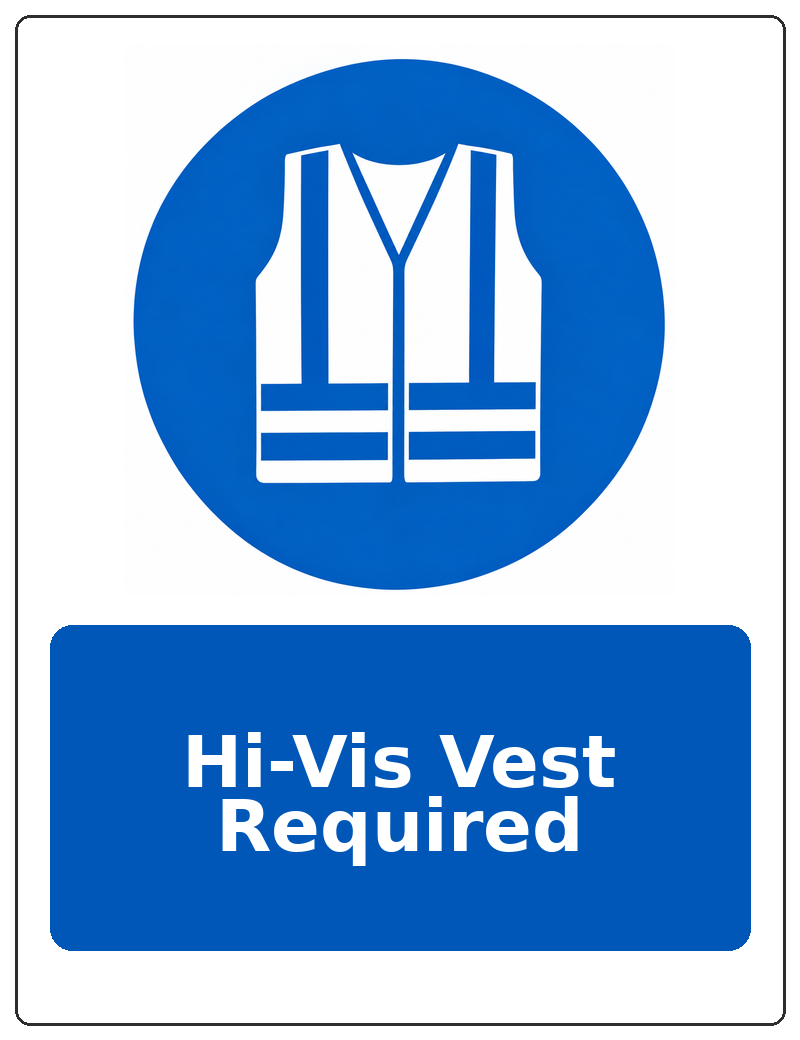 Hi-Vis Vest Required portrait high visibility clothing mandatory sticker