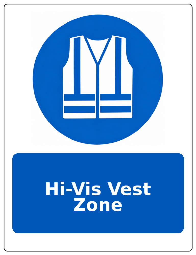 Hi-Vis Vest Zone portrait high visibility clothing mandatory sticker