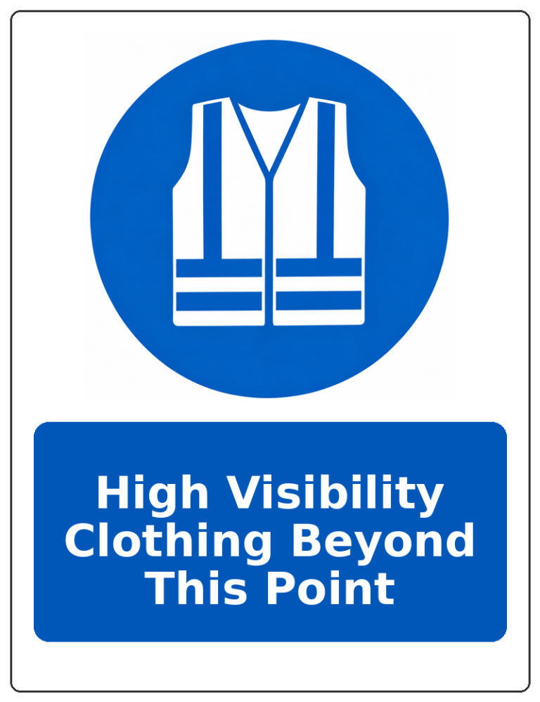 High Visibility Clothing Beyond This Point portrait high visibility clothing mandatory sticker