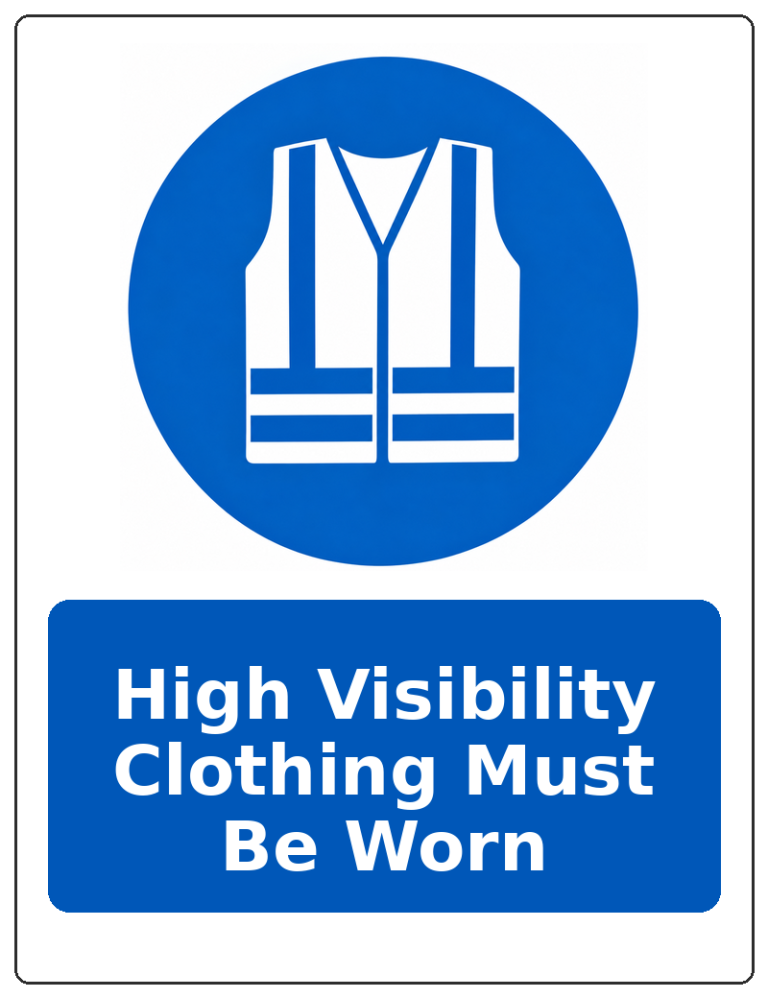 High Visibility Clothing Must Be Worn portrait high visibility clothing mandatory sticker