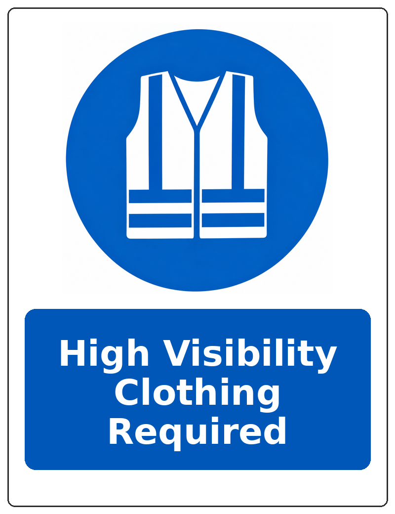 High Visibility Clothing Required portrait high visibility clothing mandatory sticker