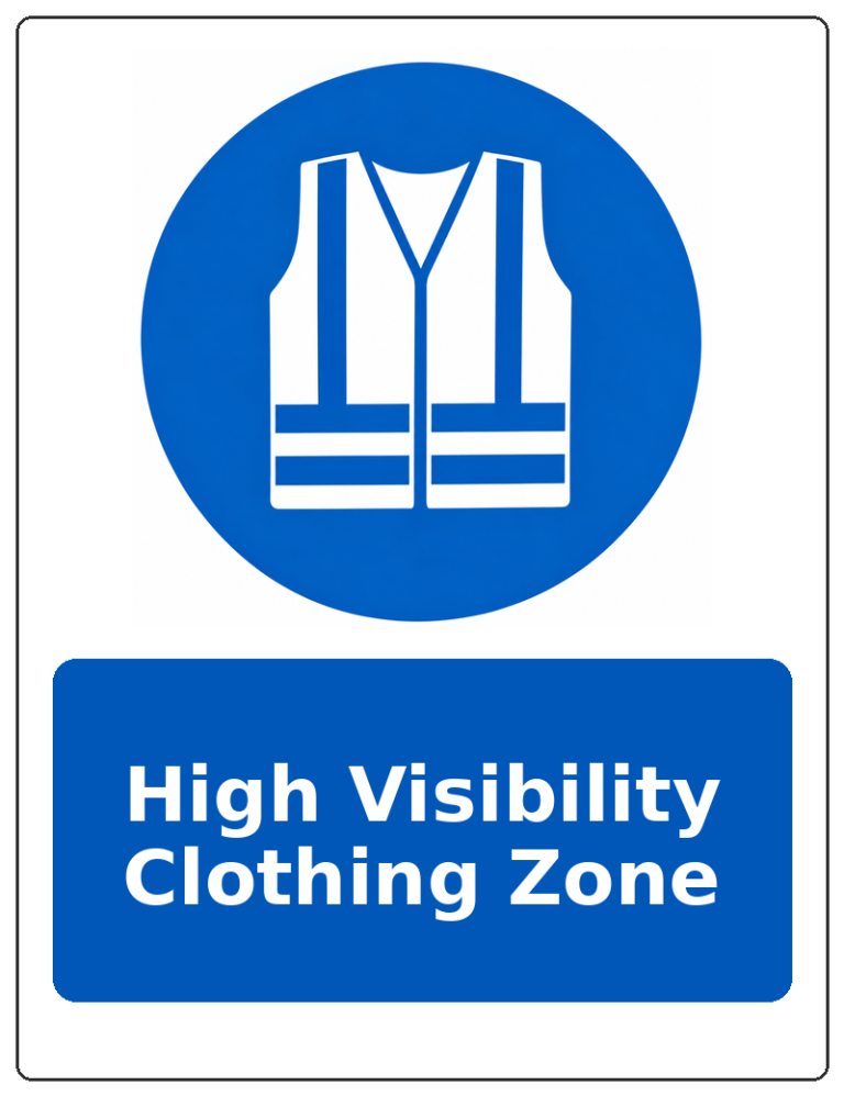 High Visibility Clothing Zone portrait high visibility clothing mandatory sticker