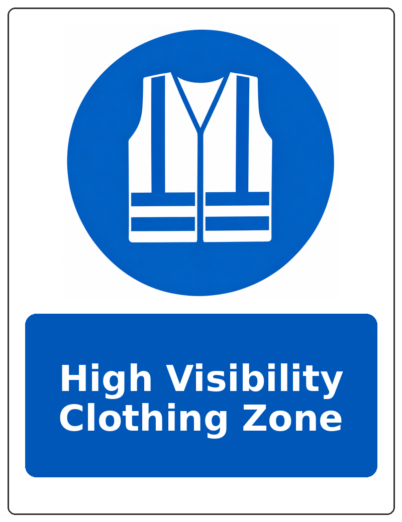 High Visibility Clothing Zone portrait high visibility clothing mandatory sticker