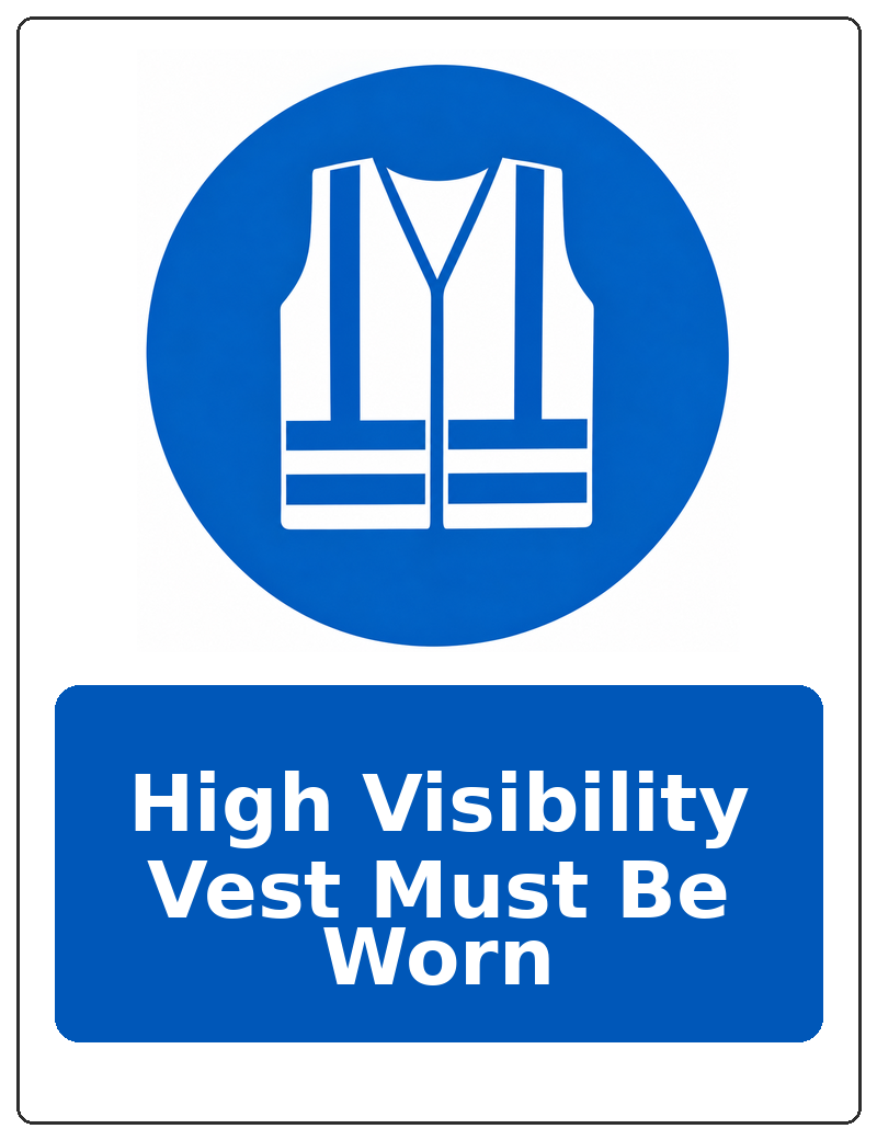 High Visibility Vest Must Be Worn portrait high visibility clothing mandatory sticker