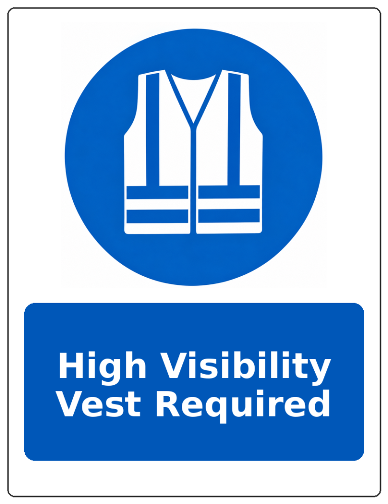 High Visibility Vest Required portrait high visibility clothing mandatory sticker