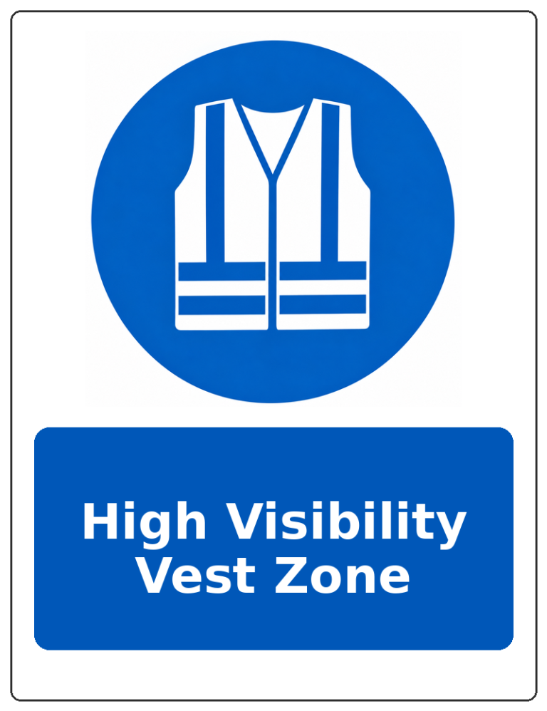 High Visibility Vest Zone portrait high visibility clothing mandatory sticker