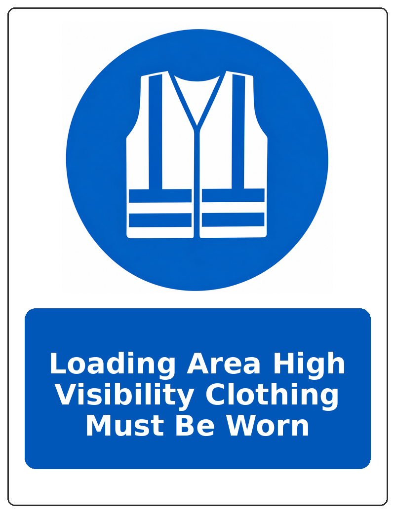 Loading Area High Visibility Clothing Must Be Worn portrait high visibility clothing mandatory sticker