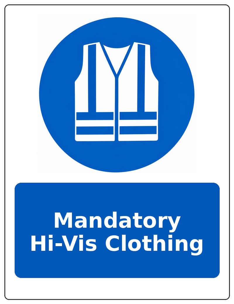Mandatory Hi-Vis Clothing portrait high visibility clothing mandatory sticker