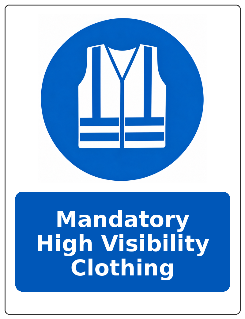 Mandatory High Visibility Clothing portrait high visibility clothing mandatory sticker