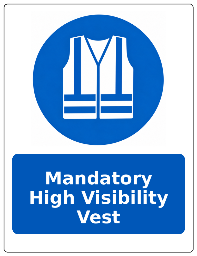 Mandatory High Visibility Vest portrait high visibility clothing mandatory sticker