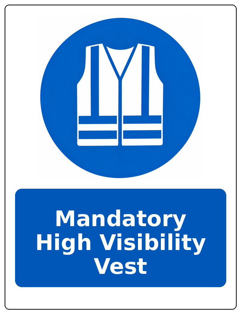 Mandatory High Visibility Vest portrait high visibility clothing mandatory sticker