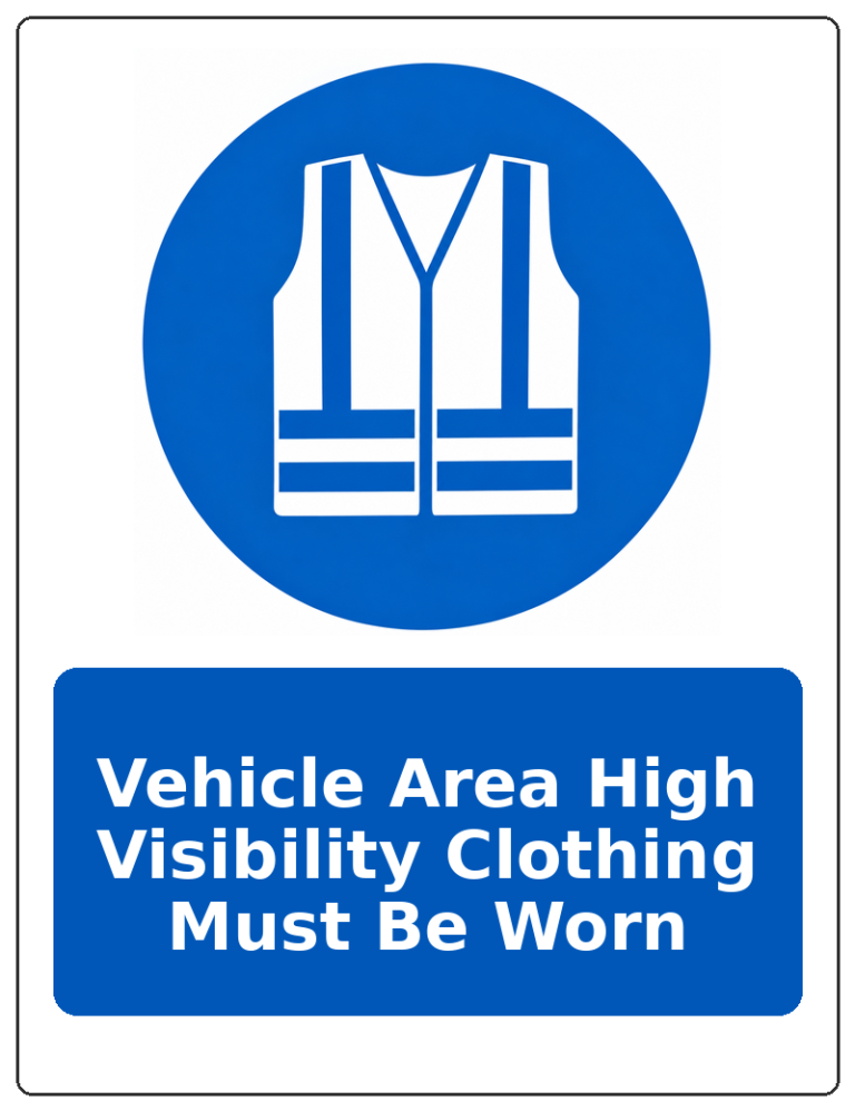 Vehicle Area High Visibility Clothing Must Be Worn portrait high visibility clothing mandatory sticker