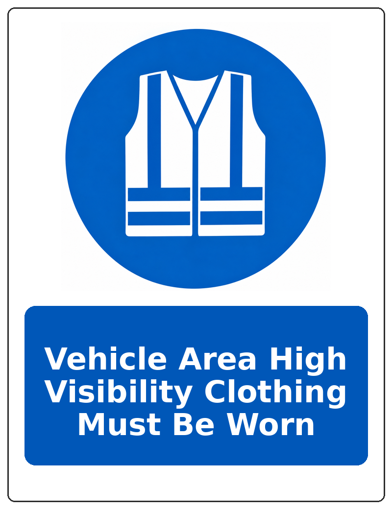 Vehicle Area High Visibility Clothing Must Be Worn portrait high visibility clothing mandatory sticker