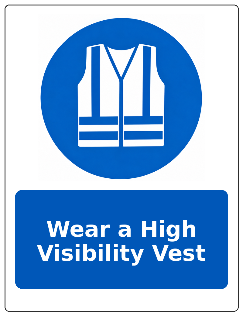 Wear a High Visibility Vest portrait high visibility clothing mandatory sticker