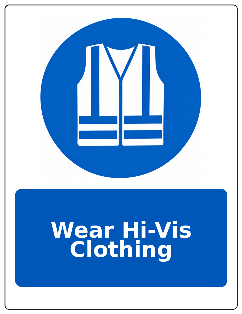 Wear Hi-Vis Clothing portrait high visibility clothing mandatory sticker