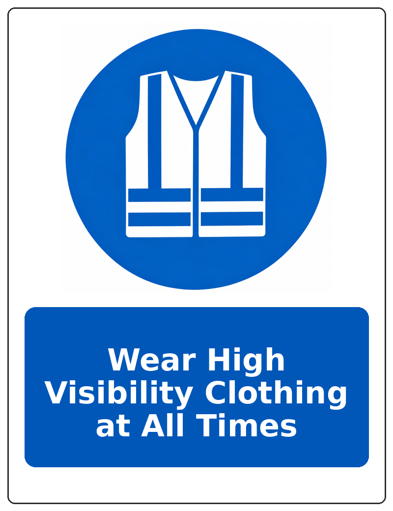 Wear High Visibility Clothing at All Times portrait high visibility clothing mandatory sticker