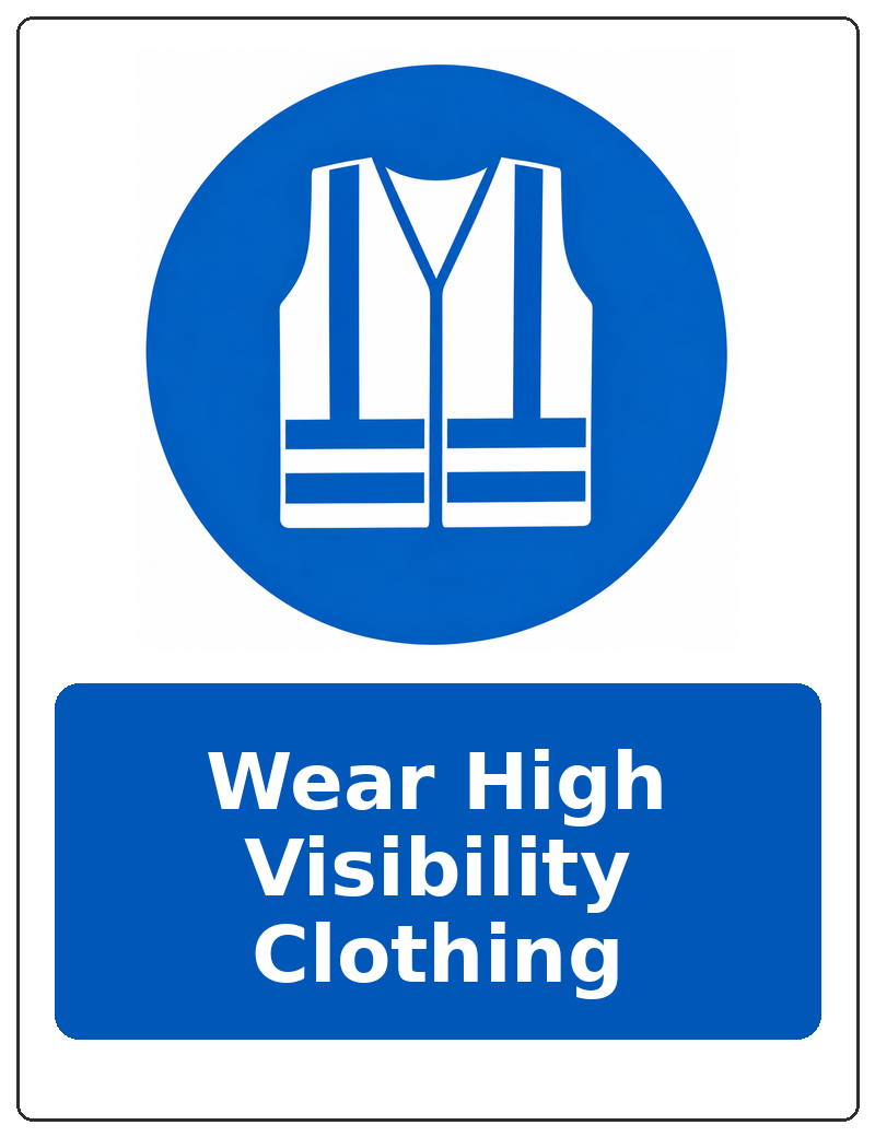 Wear High Visibility Clothing portrait high visibility clothing mandatory sticker