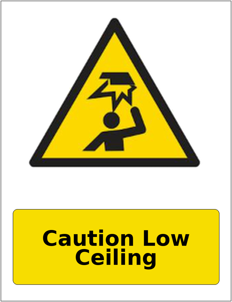 Caution Low Ceiling portrait low headroom warning sticker