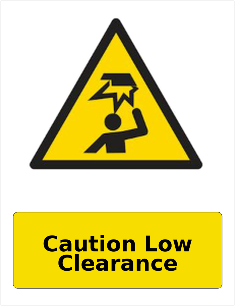 Caution Low Clearance portrait low headroom warning sticker