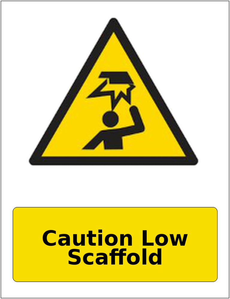 Caution Low Scaffold portrait low headroom warning sticker