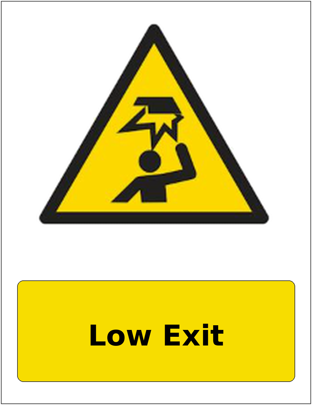 Low Exit portrait low headroom warning sticker
