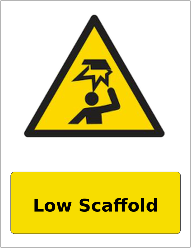 Low Scaffold portrait low headroom warning sticker
