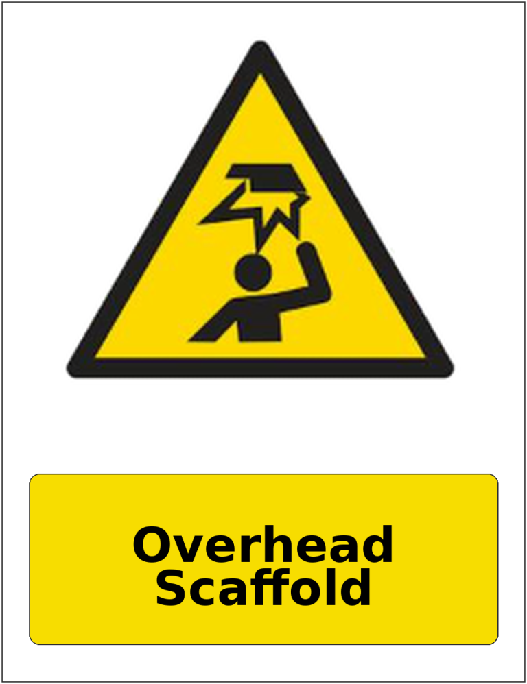 Overhead Scaffold portrait low headroom warning sticker