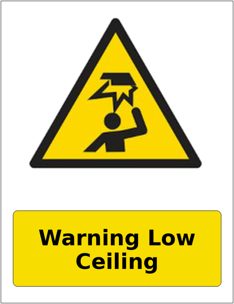 Warning Low Ceiling portrait low headroom warning sticker
