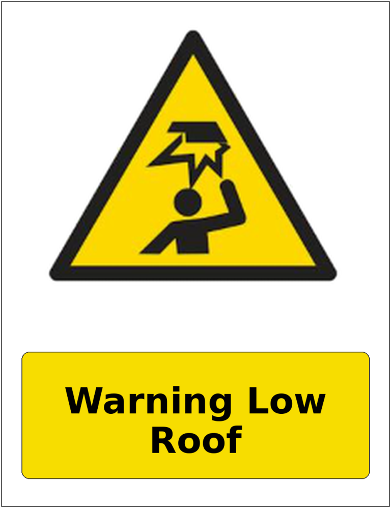 Warning Low Roof portrait low headroom warning sticker