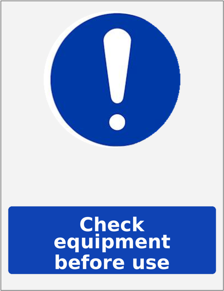 Check equipment before use portrait mandatory safety sticker