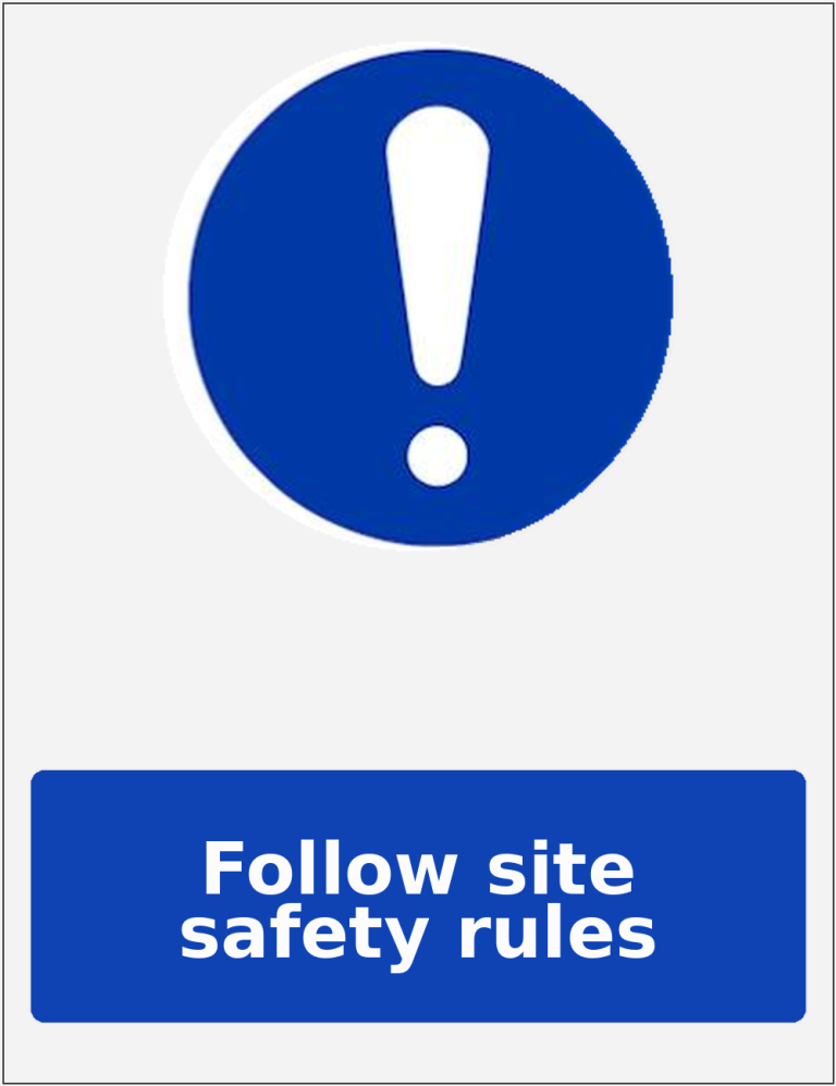 Follow site safety rules portrait mandatory safety sticker