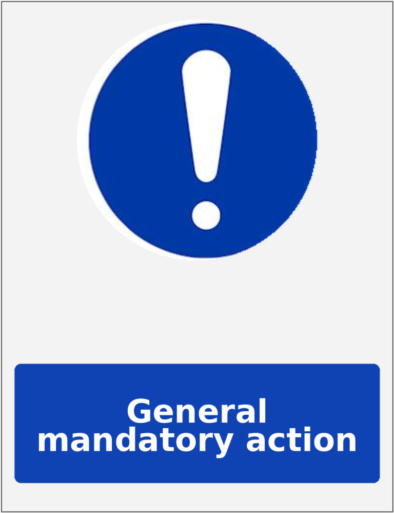 General mandatory action portrait mandatory safety sticker
