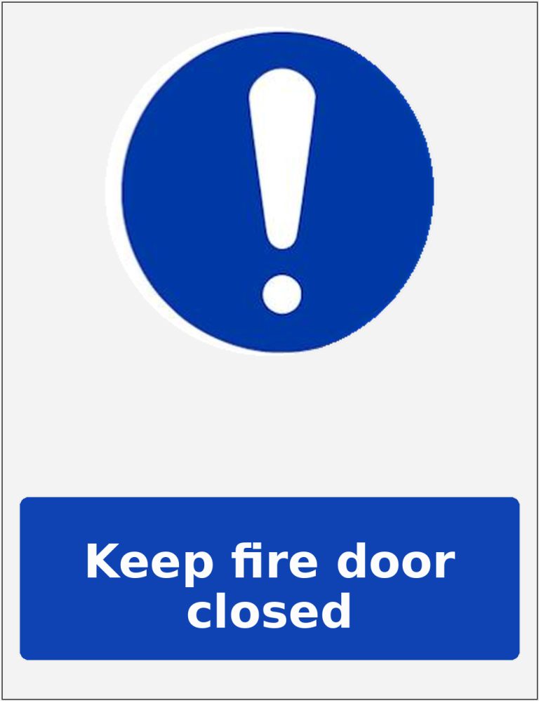 Keep fire door closed portrait mandatory safety sticker