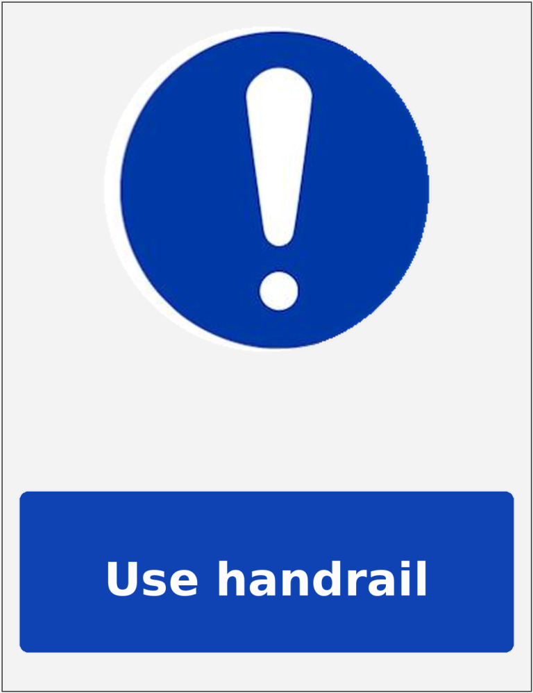 Use handrail portrait mandatory safety sticker