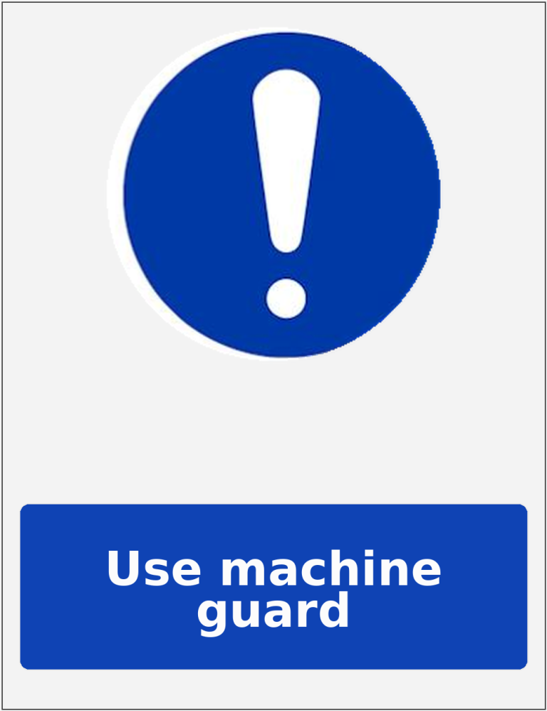 Use machine guard portrait mandatory safety sticker