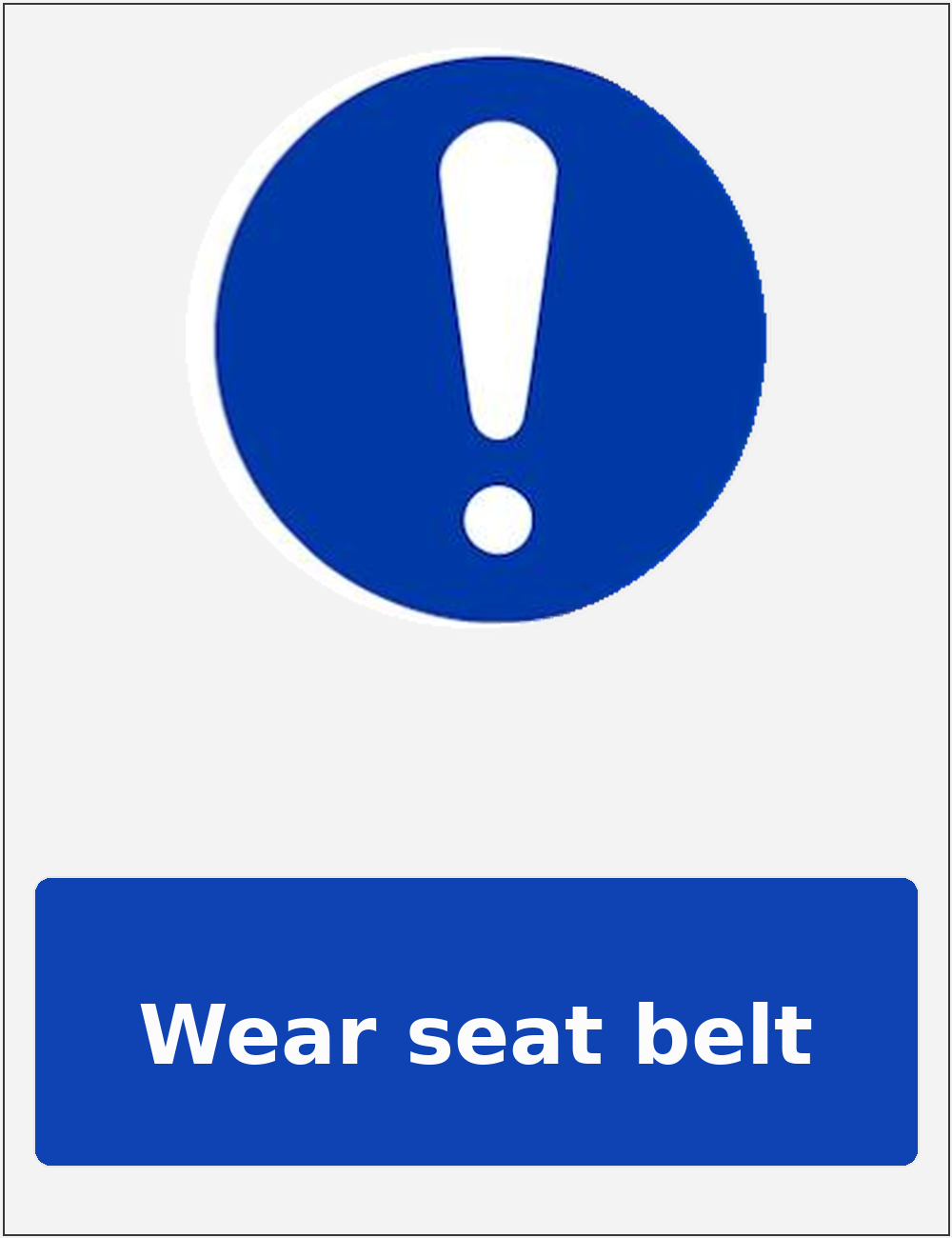 Wear seat belt portrait mandatory safety sticker