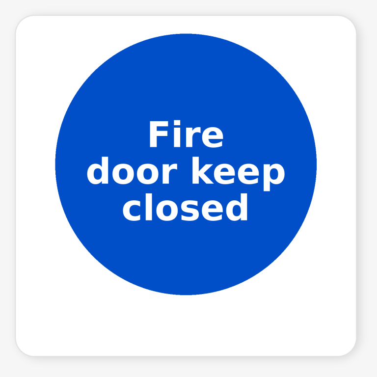 Fire Door Keep Closed mandatory square sticker