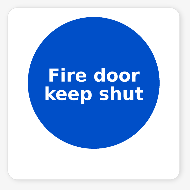 Fire Door Keep Shut mandatory square sticker