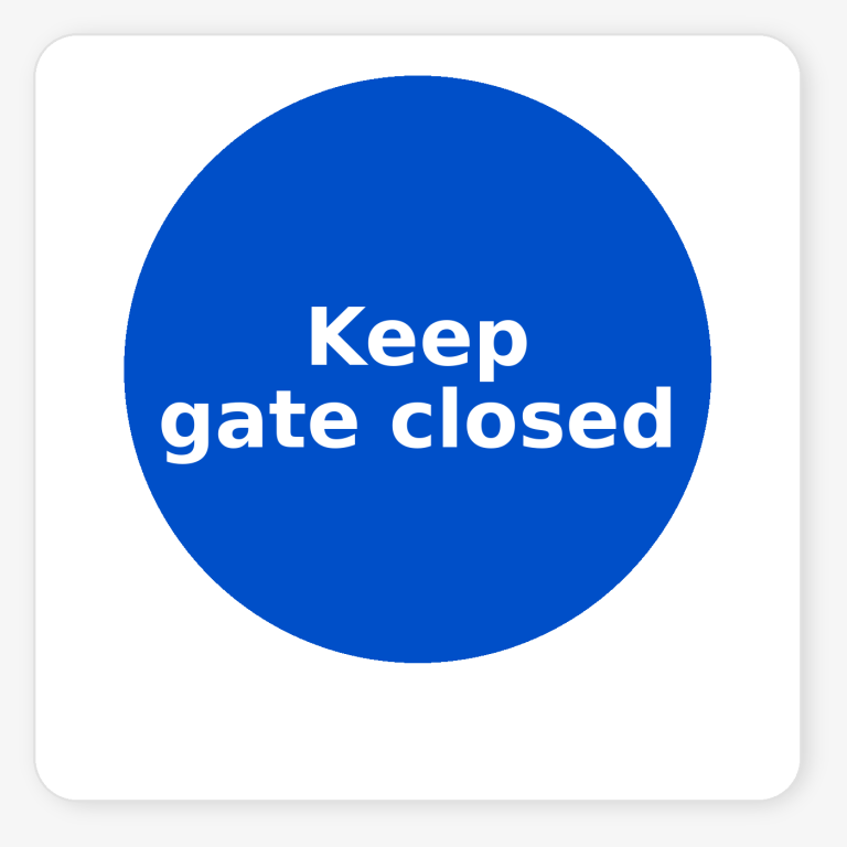 Keep Gate Closed mandatory square sticker