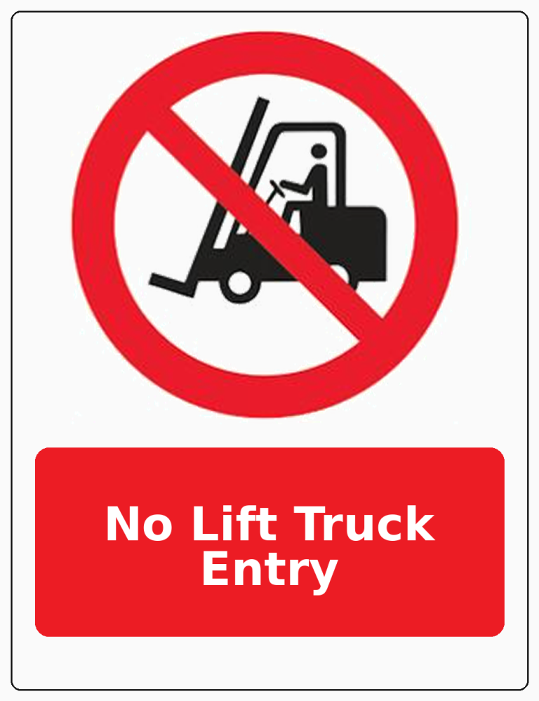 No Lift Truck Entry portrait forklift prohibition sticker