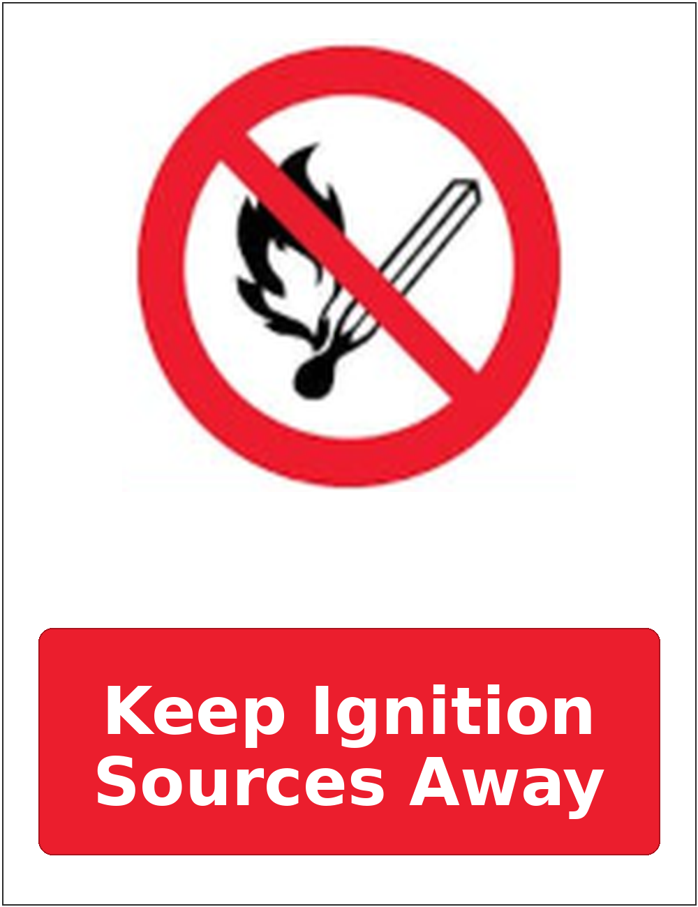 Keep Ignition Sources Away portrait prohibition sticker