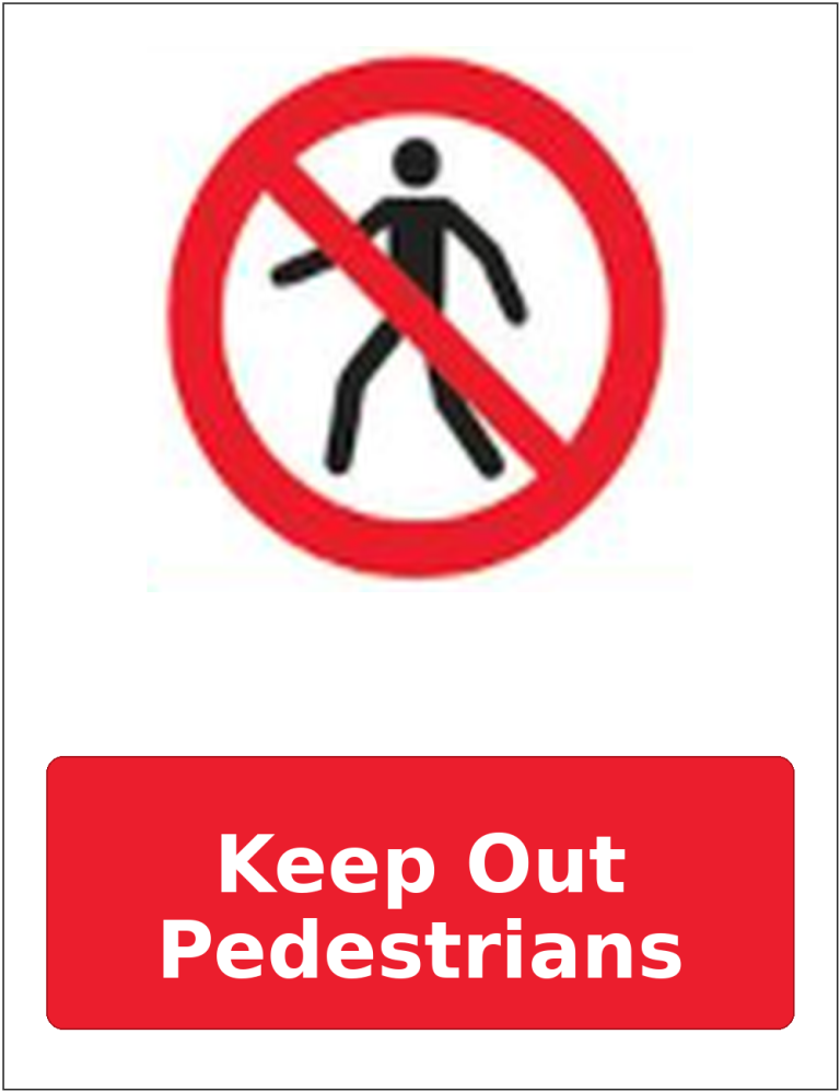 Keep Out Pedestrians portrait pedestrian prohibition sticker