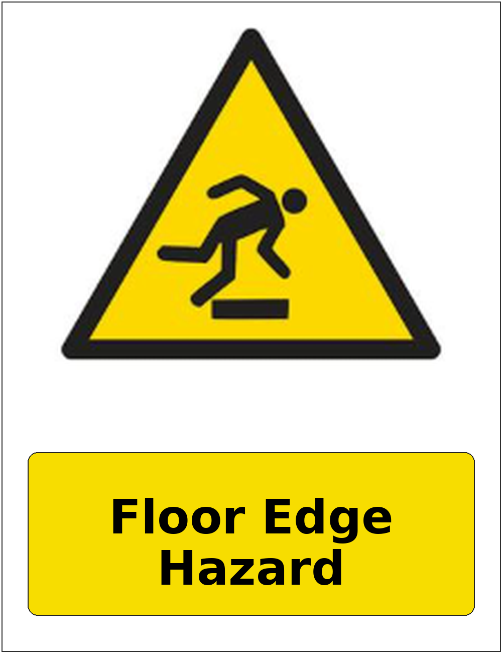 Floor Edge Hazard portrait trip and obstruction warning sticker
