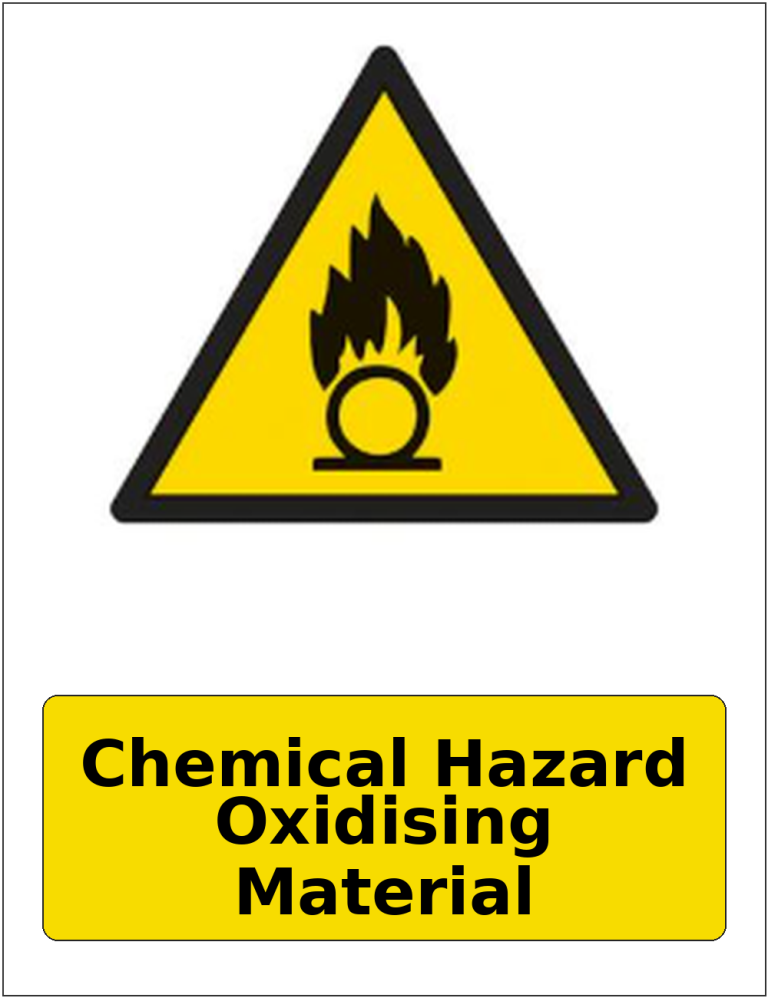 Chemical Hazard Oxidising Material portrait oxidising warning sticker