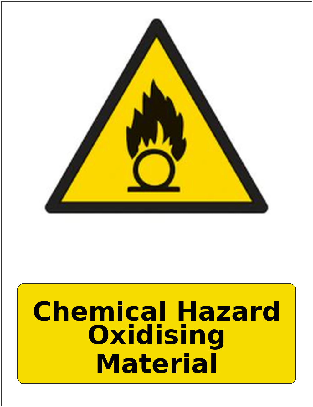 Chemical Hazard Oxidising Material portrait oxidising warning sticker